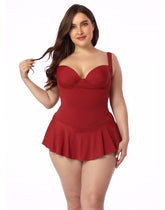 Ocevara Brick Red Sweetheart Neckline Underwire One-Piece Swimsuit - image 1