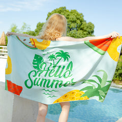 Ocevara Double-sided velvet beach towel for seaside swimming, water-absorbent, non-sand, breathable, - image 27
