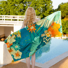 Ocevara Double-sided velvet beach towel for seaside swimming, water-absorbent, non-sand, breathable, - image 10