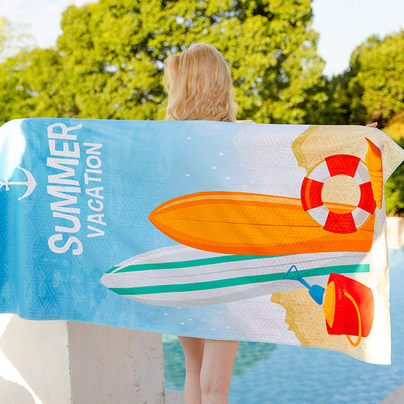 Ocevara Double-sided velvet beach towel for seaside swimming, water-absorbent, non-sand, breathable, - image 12