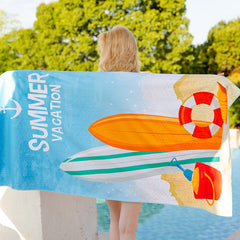 Ocevara Double-sided velvet beach towel for seaside swimming, water-absorbent, non-sand, breathable, - image 12