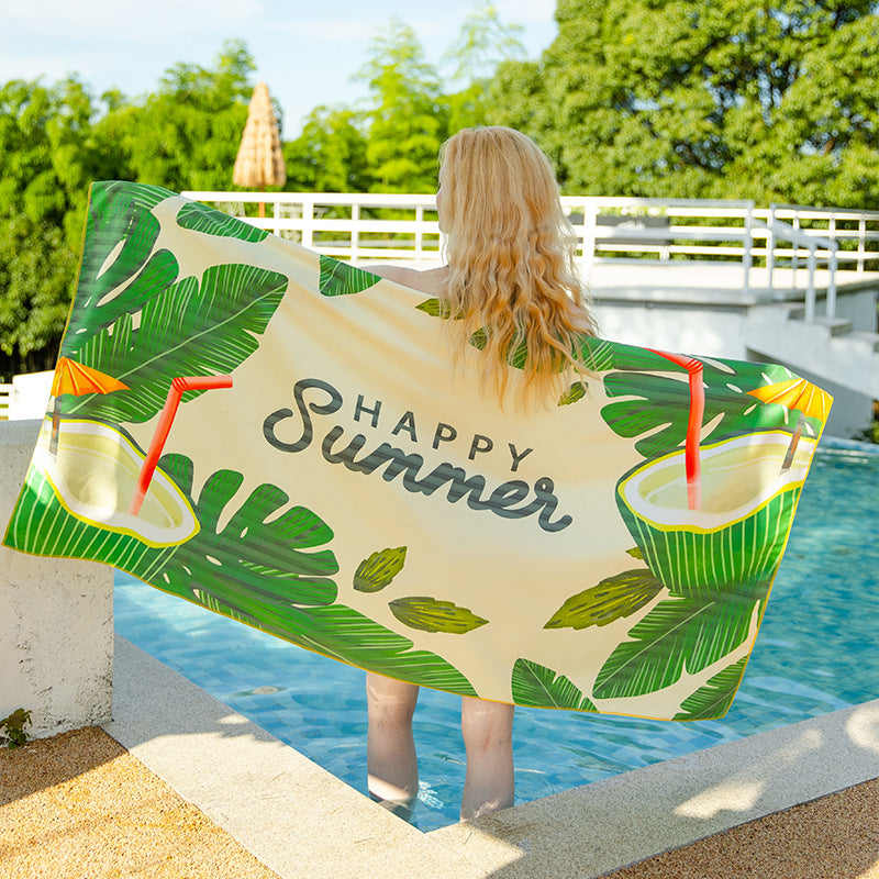 Ocevara Double-sided velvet beach towel for seaside swimming, water-absorbent, non-sand, breathable, - image 18