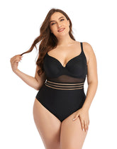 Ocevara Black Sweetheart Neckline Hollow One-Piece Swimsuit - image 1