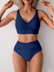 Ocevara Ocevara - Women's High Waisted Bikini Sets Solid Pleated 2 Piece Swimsuits Sexy Beach Sets - image 16