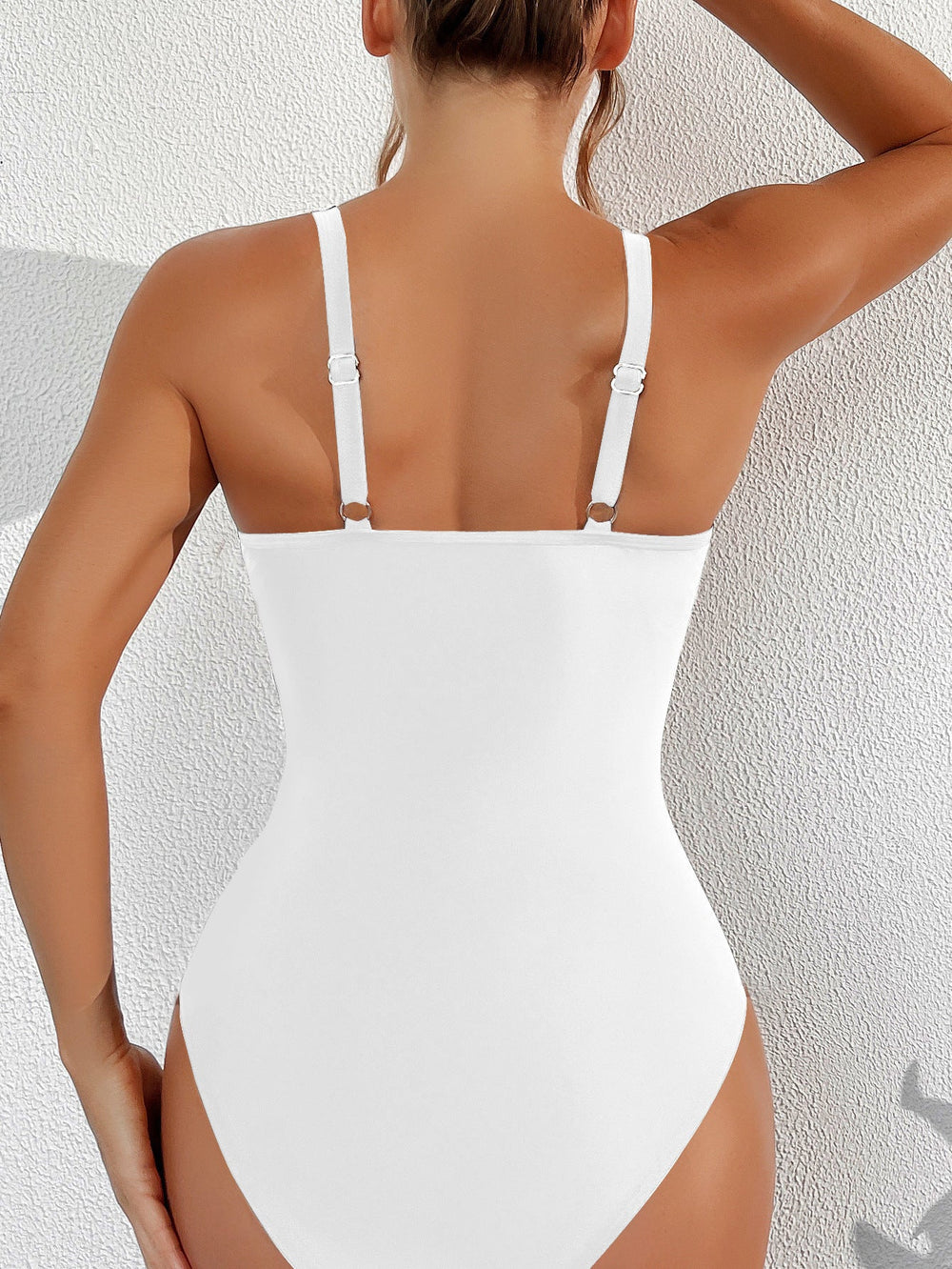 Ocevara Ocevara - Women Plus Size One Piece Swimsuit V Neck Mesh Sheer Tummy Control Bathing Suit - image 5