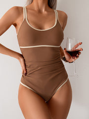 Ocevara Ocevara - Women's Tummy Control Swimsuit Color Block One Piece Bathing Suits Slimming Double - image 13