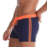 Men's Slim Fit Drawstring Square-Leg Swim Trunks