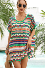 Ocevara beachsissi Fashion Color Block Knitted Swimsuit Cover Up - image 8
