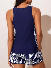 Ocevara Blouson Tankini Swimsuits for Women Tummy Control Two Piece Bathing Suits with Sporty Pockets - image 3