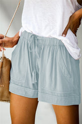 Ocevara Ocevara - Women's Drawstring Shorts Summer Elastic Waist Casual Lightweight with Pockets - image 1