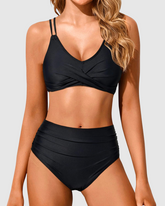 Ocevara Ocevara - Women High Waisted Bikini Set Two Piece Swimsuits Push up Wrap Swim Suits Top Tummy - image 1