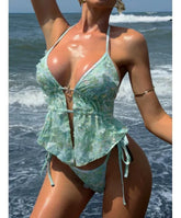 Floral Print Halter Bikini Set
