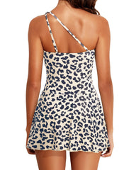 Ocevara Ocevara - Women One Piece Swim Dress One Shoulder Swimsuit with Skirt - image 12