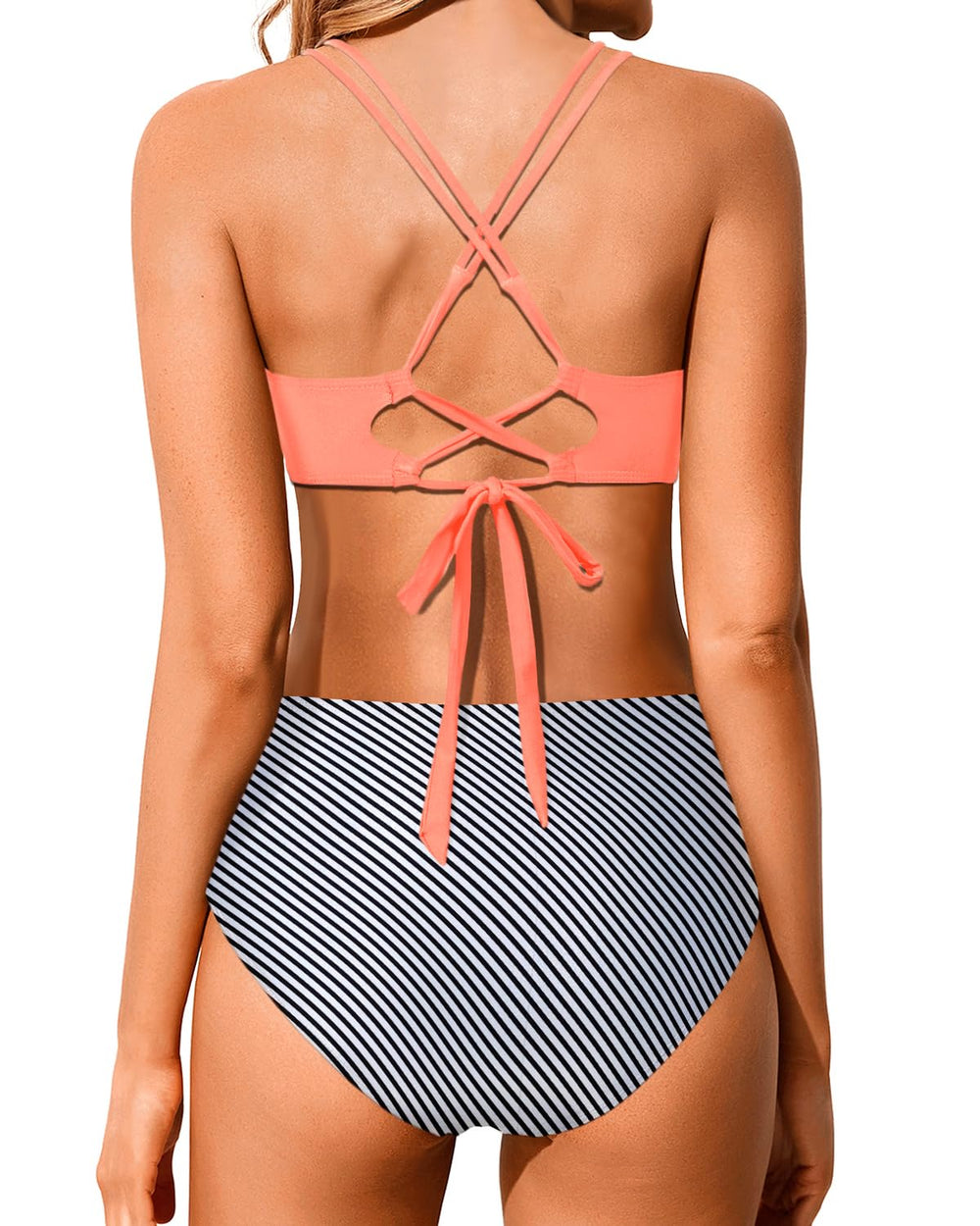 Ocevara Ocevara - Women High Waisted Bikini Set Two Piece Swimsuits Push up Wrap Swim Suits Top Tummy - image 15