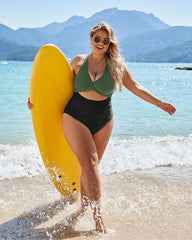 Ocevara Ocevara - Women's One Piece Swimsuits Push Up Tummy Control Bathing Suits V Neck Cutout Modest - image 23