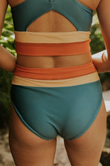 Ocevara High Waist Colorblock Marine Cut Back Crop Bikini Set - image 24
