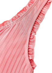 Ocevara Mid Waisted Tropical Plants Print Dusty Pink Tankini Set - image 5