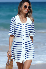 Ocevara Stripe Print Knitted Swimsuit Cover Up - image 3