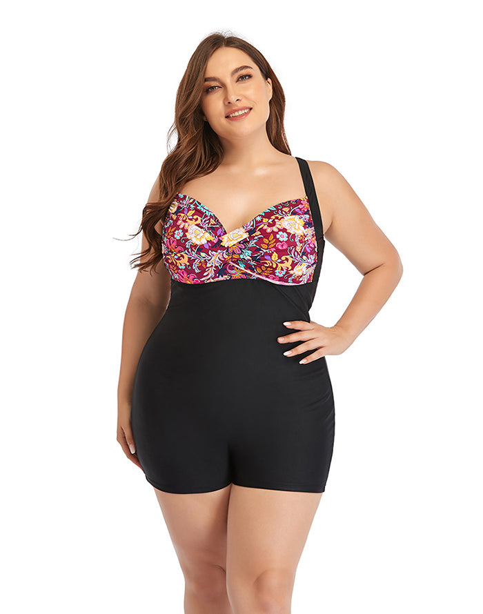 Ocevara Floral Plus Size One-Piece Swimsuit - image 1