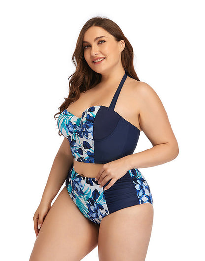 Ocevara Paneled Floral High-Waist Plus Size Bikini Swimsuit - image 3