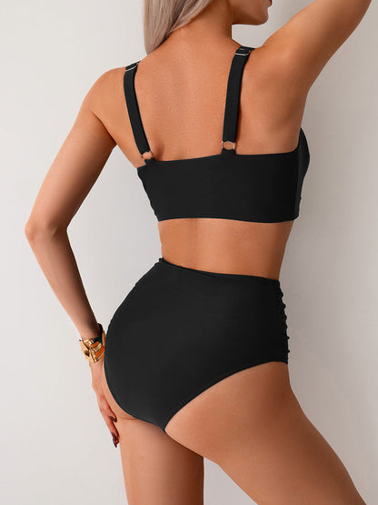 Ocevara Ocevara - Women's High Waisted Bikini Sets Twist Front Two Piece Swimsuit Ruched Tummy Control - image 2