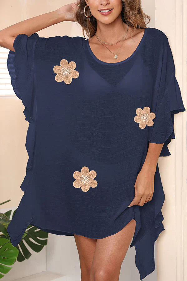 Ocevara Fashion Three Flower Print Swimsuits Cover Up - image 3