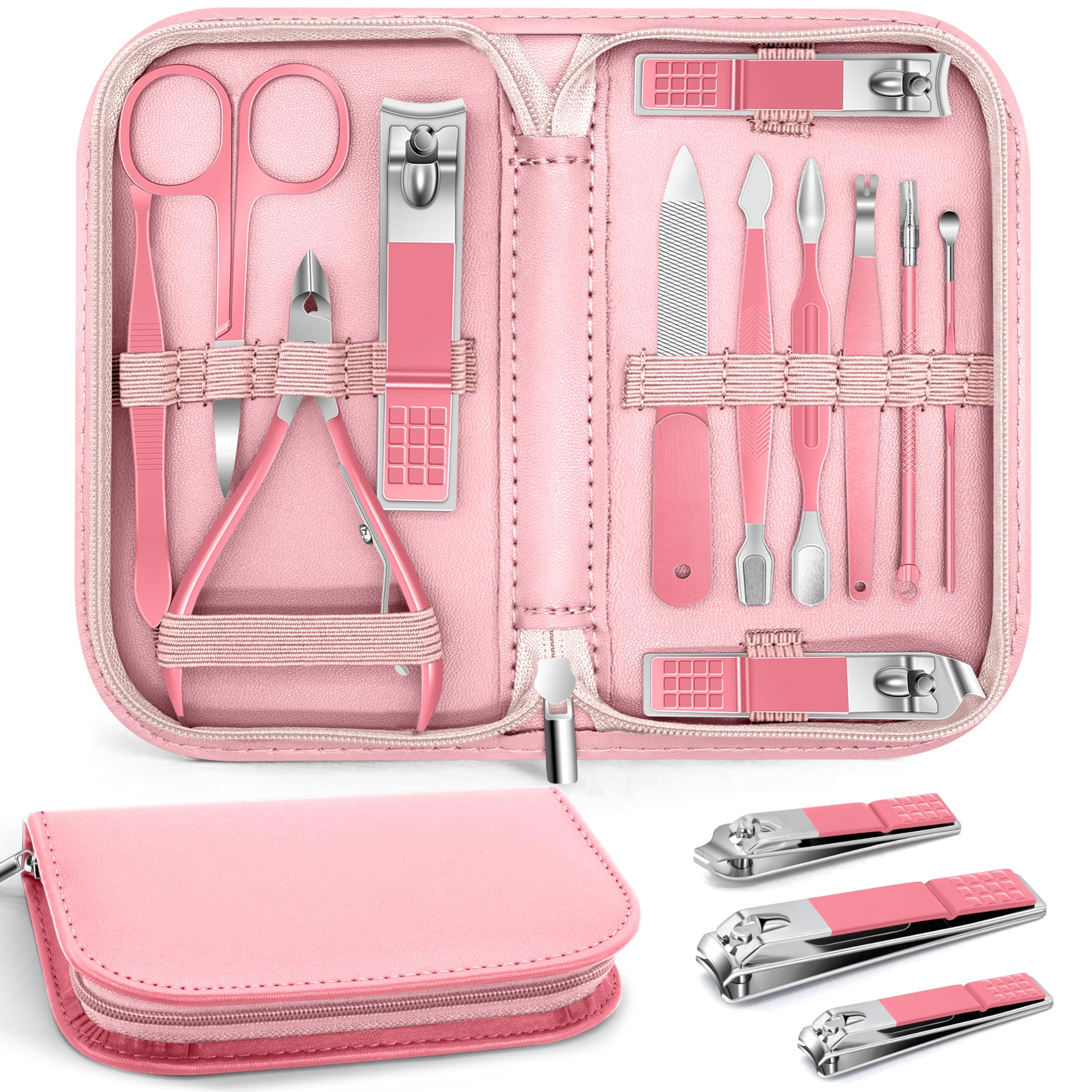 Ocevara Manicure Pedicure Set, 12 Pcs Nail Care Kit for Women, Mens Nail Grooming Kit, Manicure & - image 1
