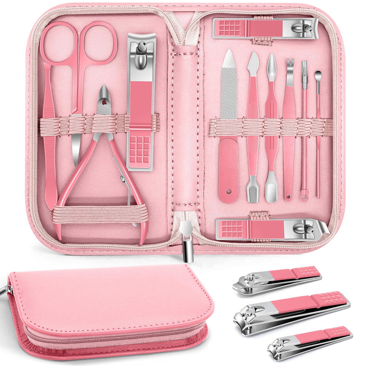 Ocevara Manicure Pedicure Set, 12 Pcs Nail Care Kit for Women, Mens Nail Grooming Kit, Manicure & - image 1