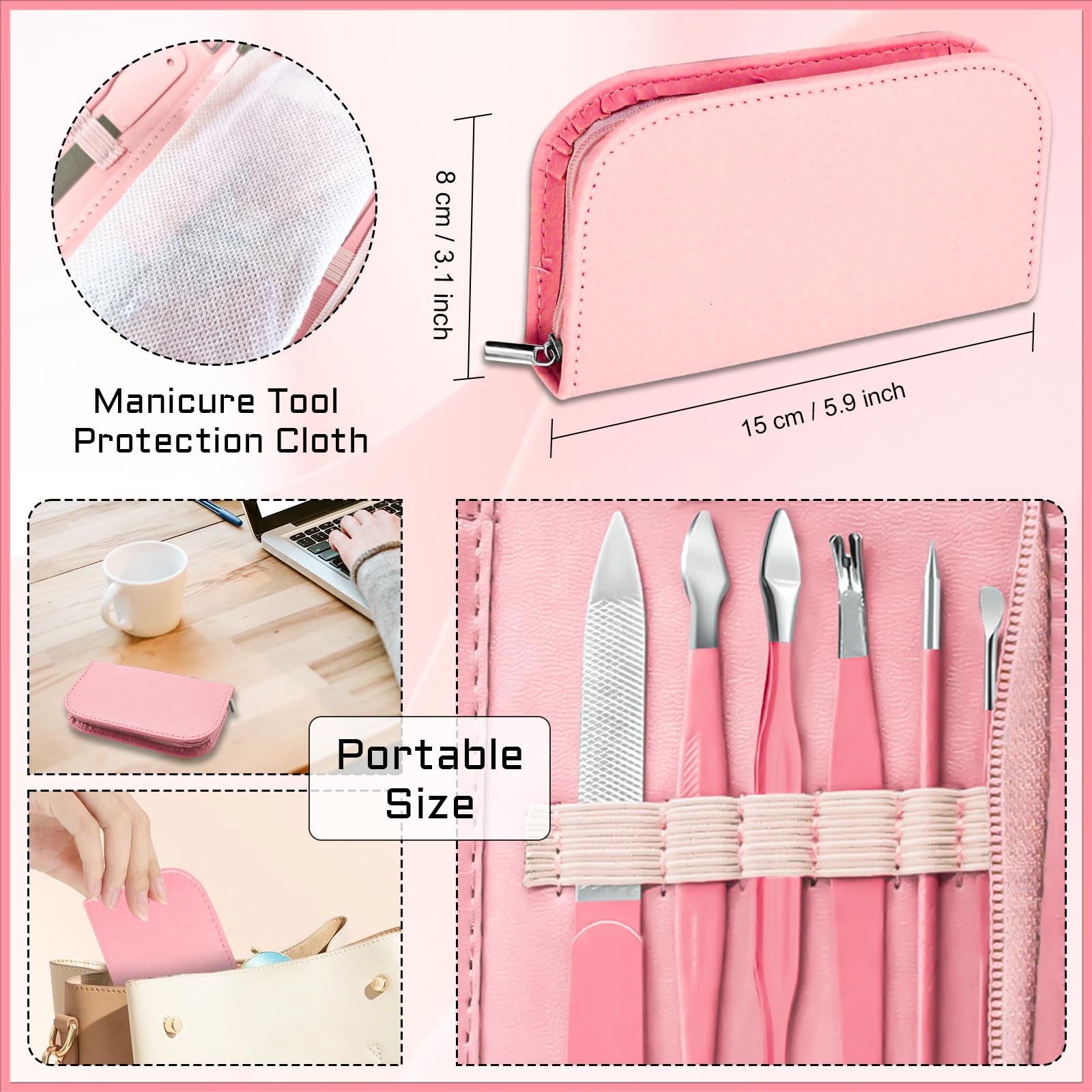 Ocevara Manicure Pedicure Set, 12 Pcs Nail Care Kit for Women, Mens Nail Grooming Kit, Manicure & - image 3
