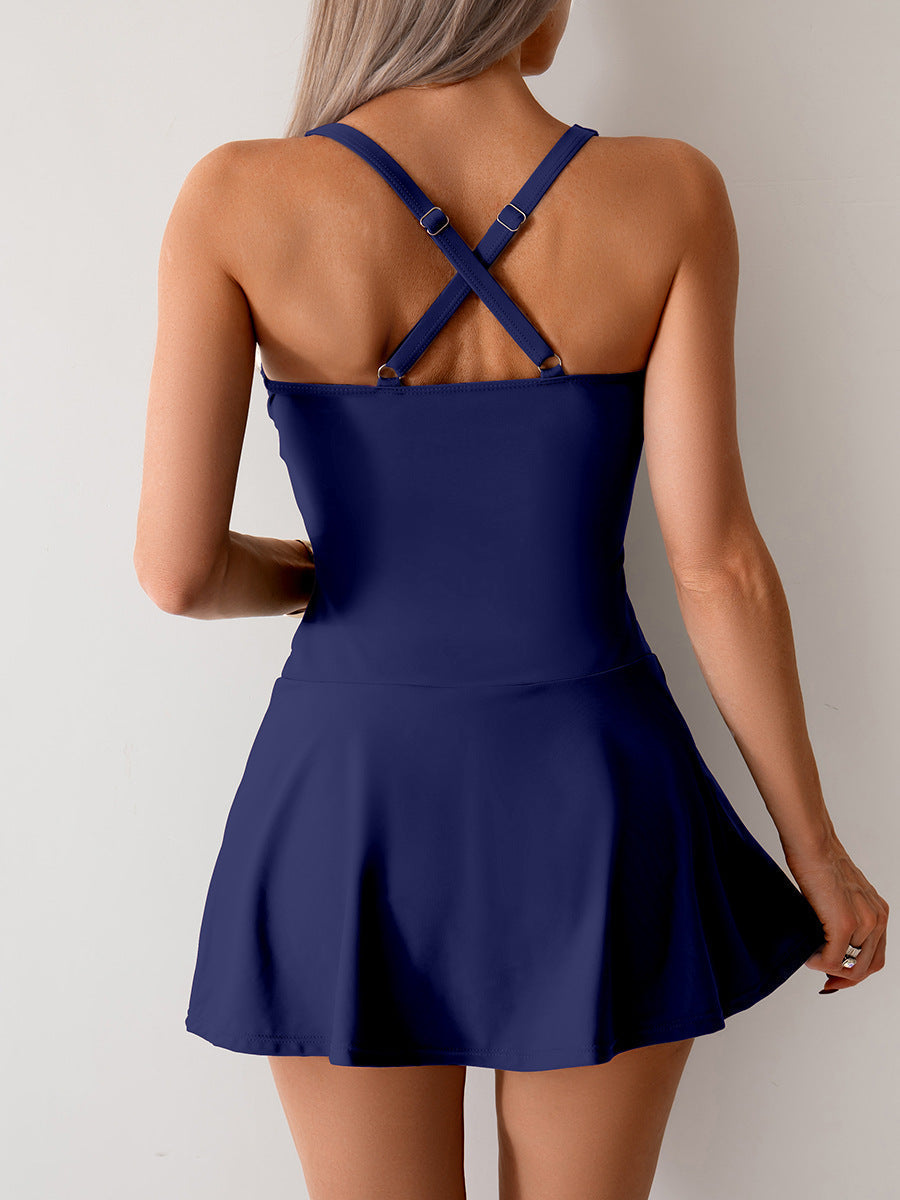 Ocevara Ocevara - Women's Twisted Ruched Swim Dress Slit Strap Tankini Swimsuit - image 14