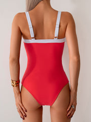 Ocevara Ocevara - Women's One Piece Swimsuits Color Block Slimming Tummy Control Bathing Suit V V-Wire - image 2