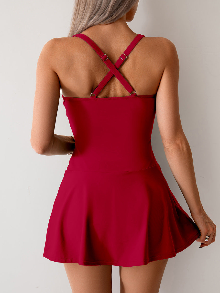 Ocevara Ocevara - Women's Twisted Ruched Swim Dress Slit Strap Tankini Swimsuit - image 7