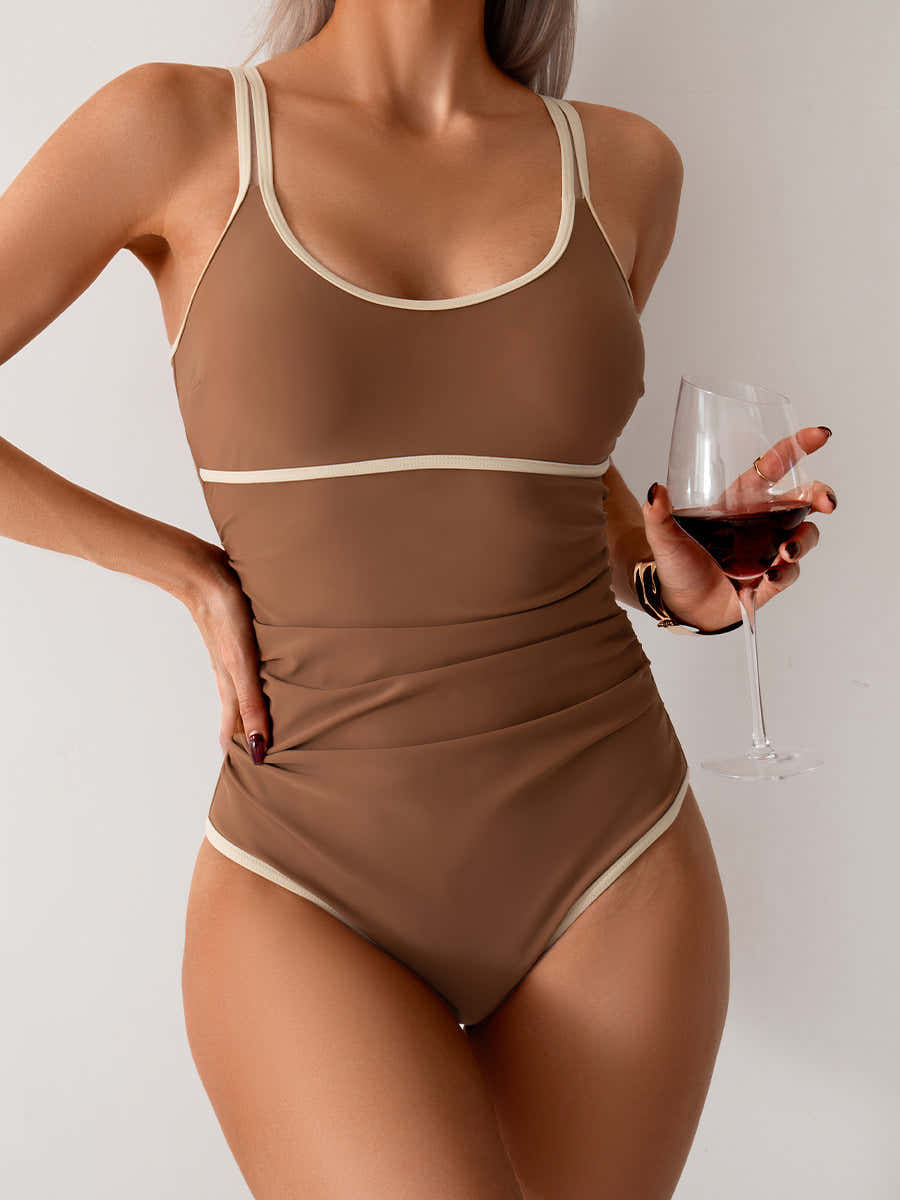 Ocevara Ocevara - Women's Tummy Control Swimsuit Color Block One Piece Bathing Suits Slimming Double - image 13
