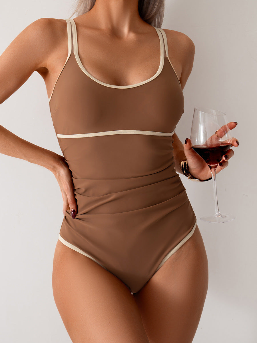 Ocevara Ocevara - Women's Tummy Control Swimsuit Color Block One Piece Bathing Suits Slimming Double - image 13