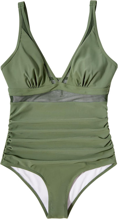Ocevara Ocevara - Women Sexy Mesh Tummy Control Swimsuit Push Up High Waisted Bathing Suit - image 23