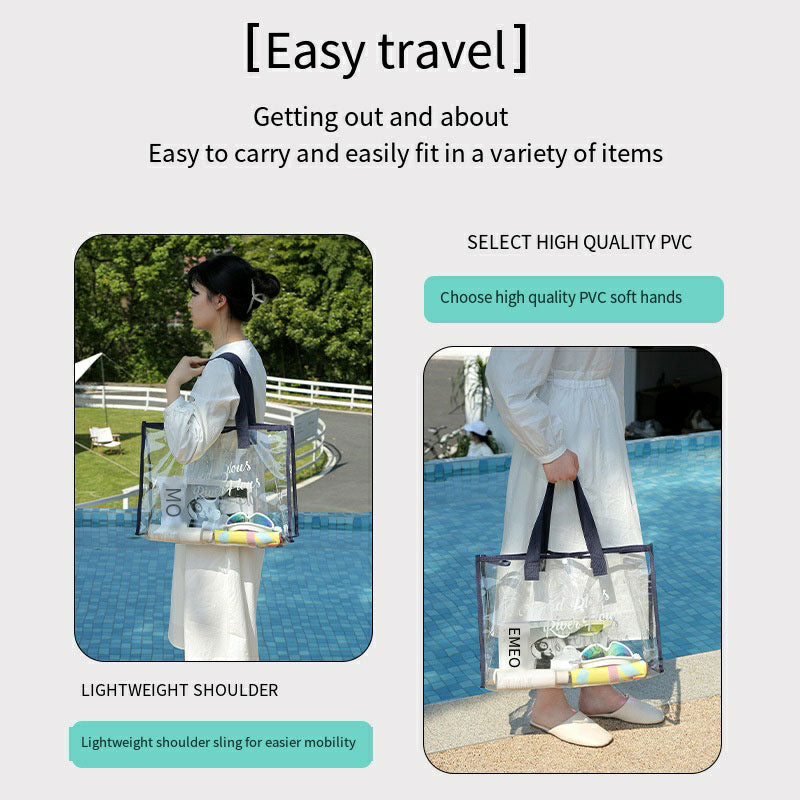 Ocevara Large-capacity Swimming Bag Transparent Visible Waterproof Wash Bag Foldable Portable Storage - image 5