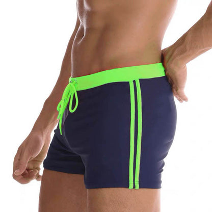 Men's Slim Fit Drawstring Square-Leg Swim Trunks