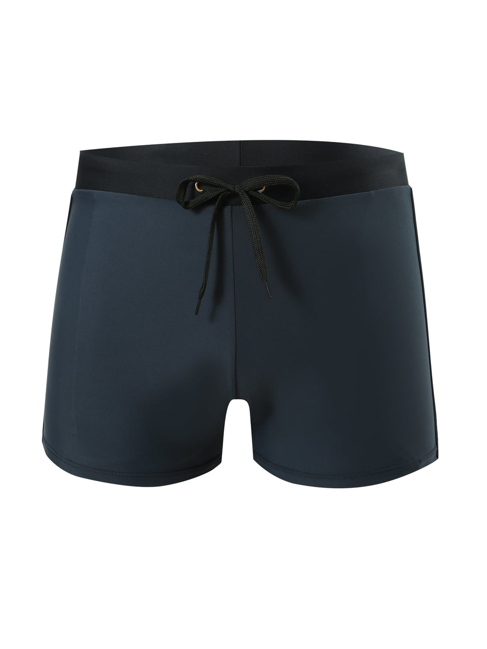 Men's Solid Color Drawstring Square-Leg Swim Trunks