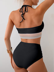 Ocevara Ocevara - Two Piece High Waisted Bikini Sets Tummy Control Color Block Suspender Swimwear - image 2