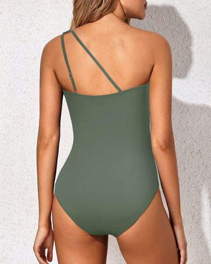 Ocevara Ocevara - One Shoulder One Piece Swimsuit for Women Tummy Control Bathing Suits - image 26