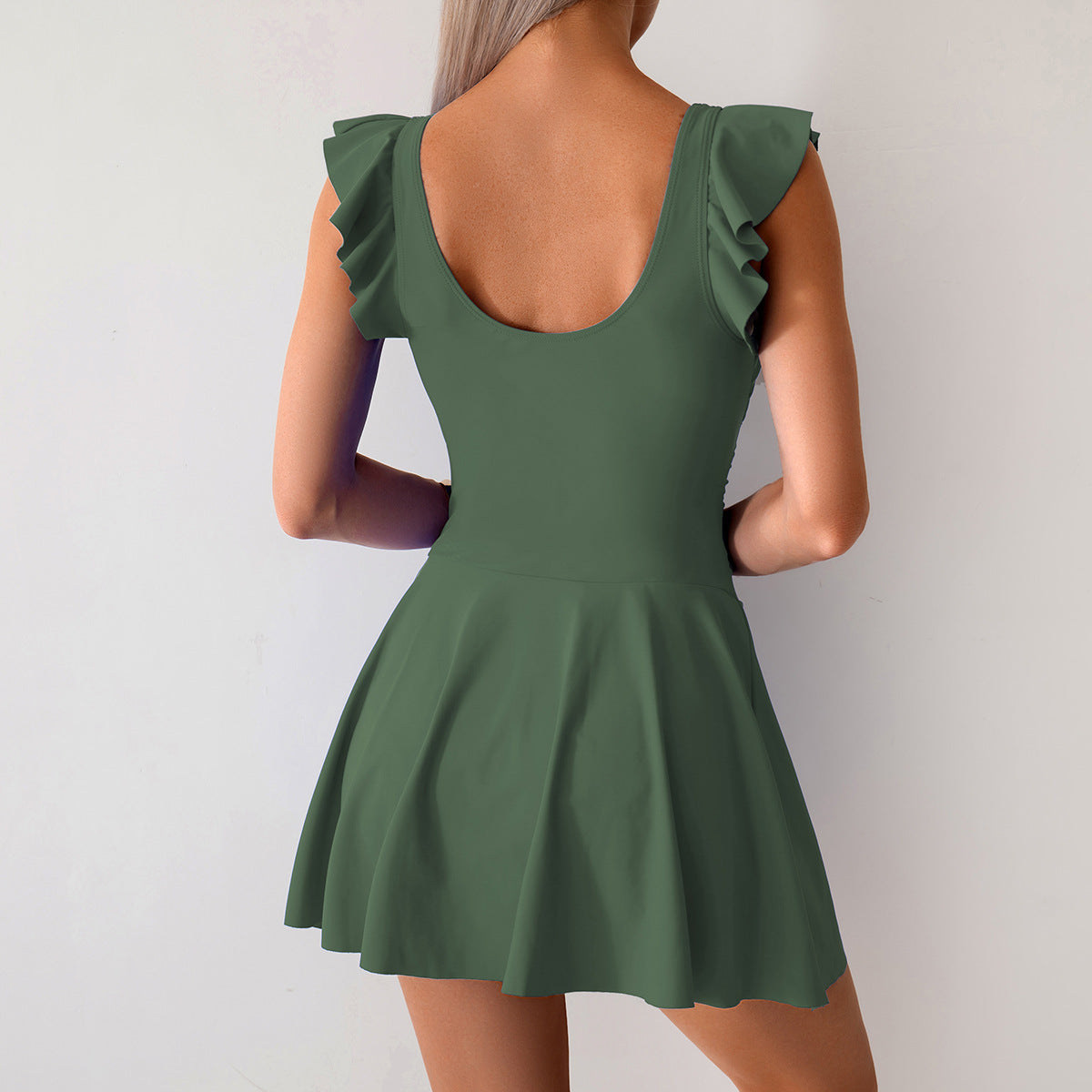Ocevara Ocevara - Women One Piece Swim Dress Tummy Control Swimsuit Slimming Ruffle Side Tie Knot - image 16