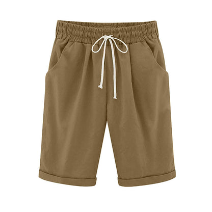 Ocevara Ocevara - Women's Elastic Waist Knee Length Casual Cotton Bermuda Shorts with Drawstring - image 19