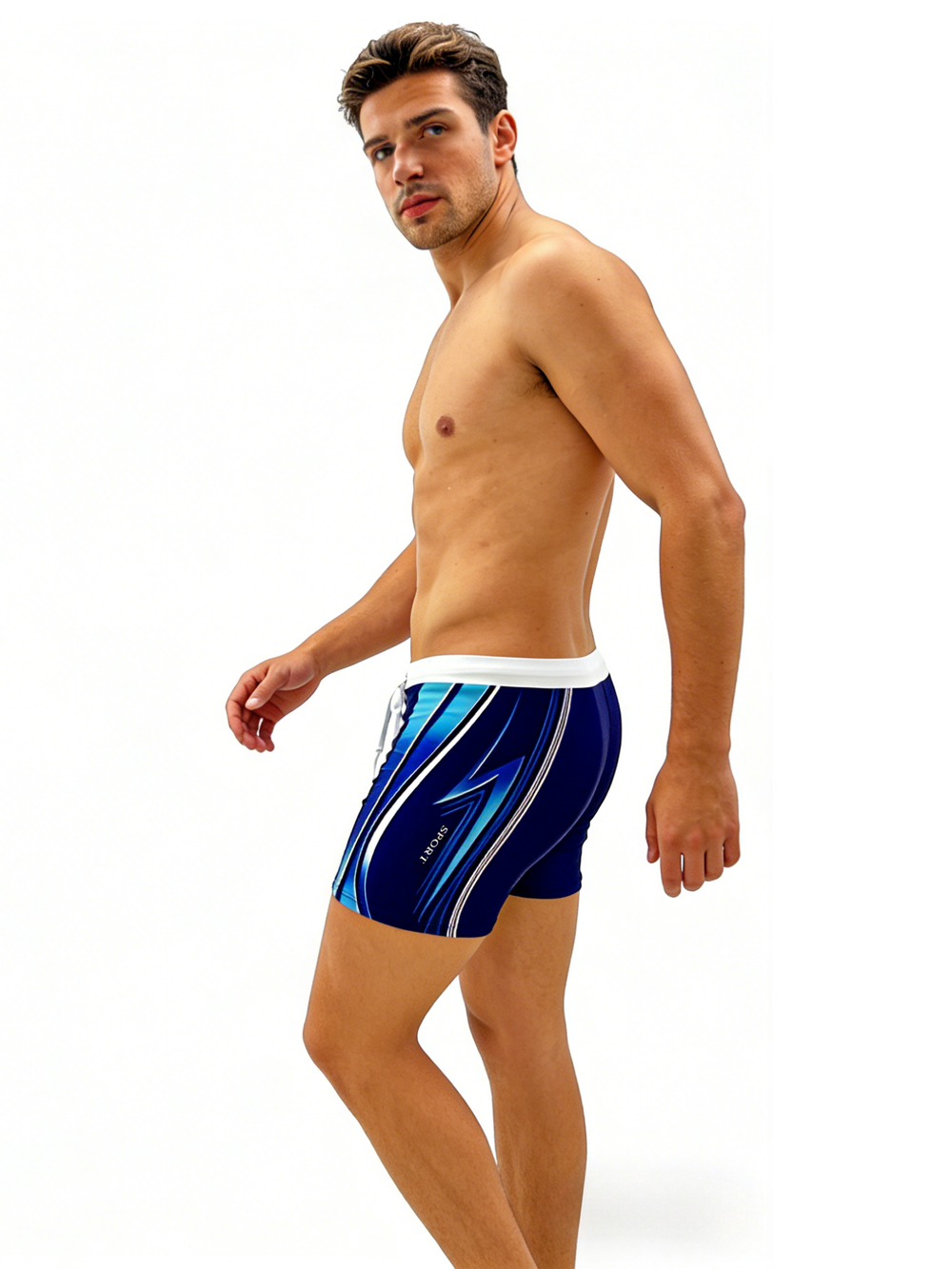 Men's Quick-Dry Sport Square-Leg Swim Trunks