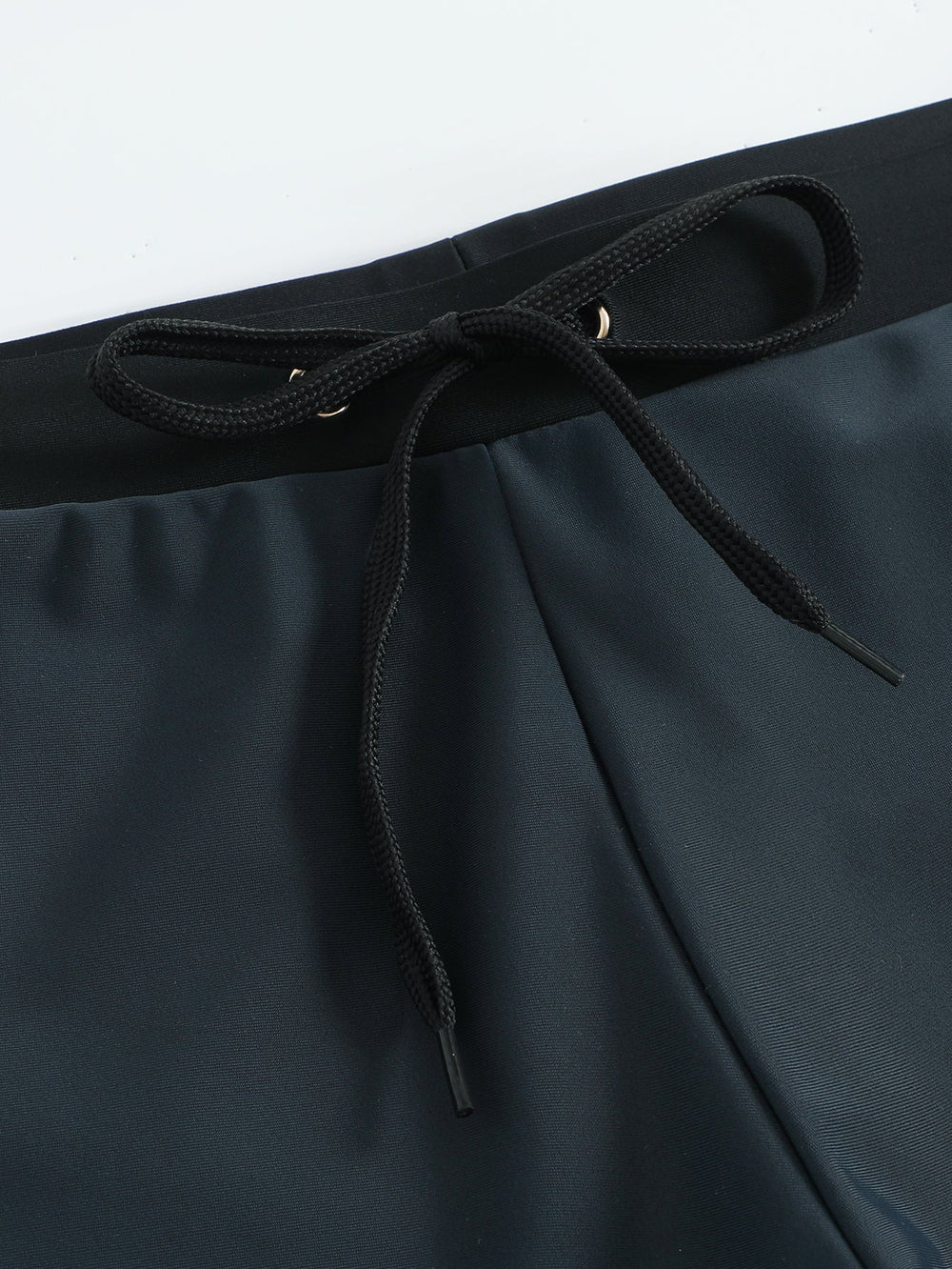 Men's Solid Color Drawstring Square-Leg Swim Trunks