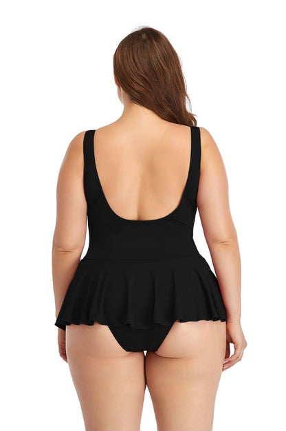 Ocevara Black Sweetheart Neckline Underwire Skirt One-Piece Swimsuit - image 2
