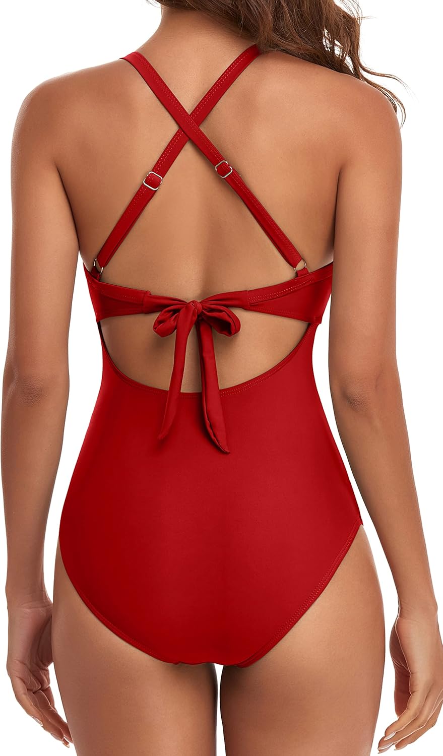 Ocevara Ocevara - Women's One Piece Swimsuits Tummy Control Cutout High Waisted Bathing Suit Wrap Tie - image 44