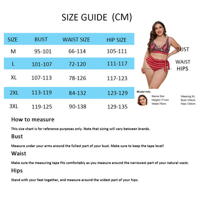 Ocevara Printed Stripe Plus Size Bikini - image 16