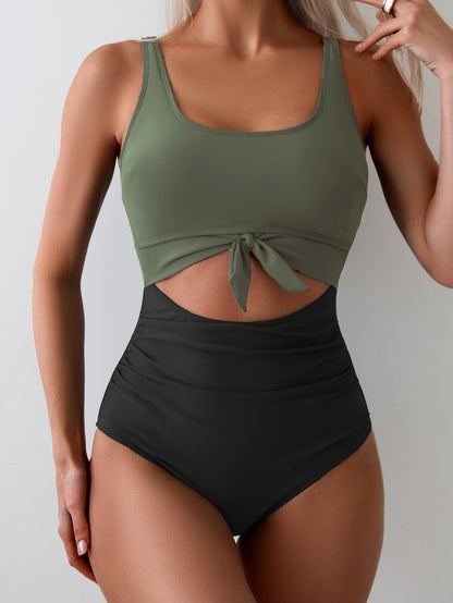 Ocevara Ocevara - Women's One Piece Swimsuit Tummy Control Slimming Bathing Suit Cutout Tie Knot - image 9