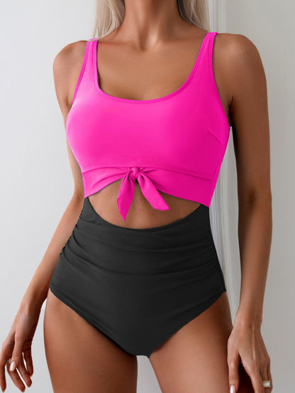 Ocevara Ocevara - Women's One Piece Swimsuit Tummy Control Slimming Bathing Suit Cutout Tie Knot - image 13