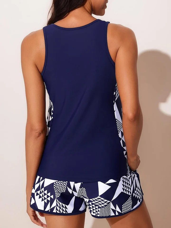 Ocevara Blouson Tankini Swimsuits for Women Tummy Control Two Piece Bathing Suits with Sporty Pockets - image 3